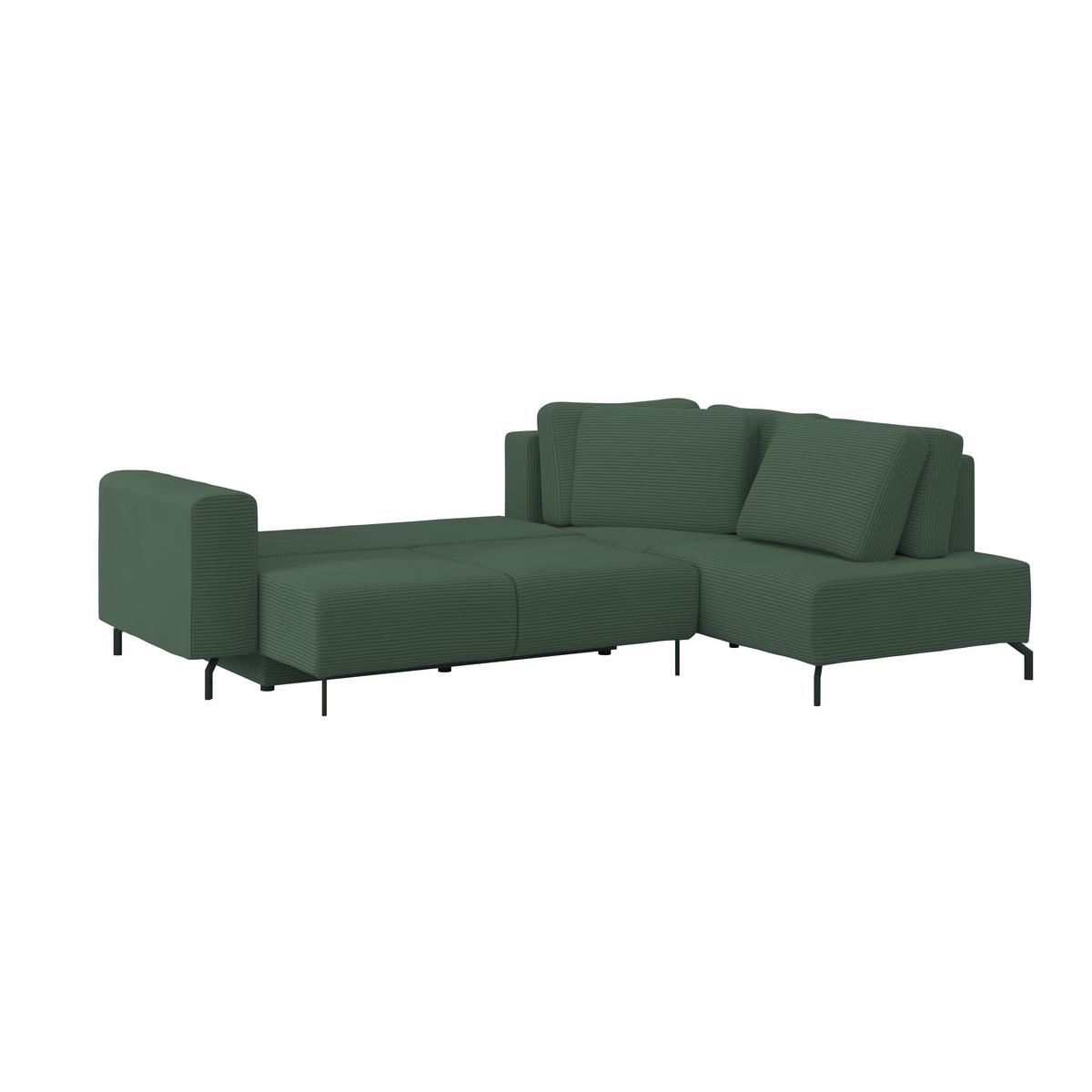 Colțar VENI - verde închis, Modern, textil (272/210cm) - Modern Living