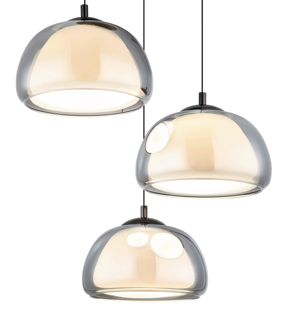 Led Viseća Svjetiljka Avila - bijela/siva, Design, staklo/metal (50/150cm) - Globo