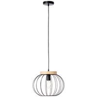 Hängeleuchte Sorana Braun/Schwarz max. 40 Watt - Schwarz/Braun, Design, Holz/Metall (35,5/130cm) - Brilliant