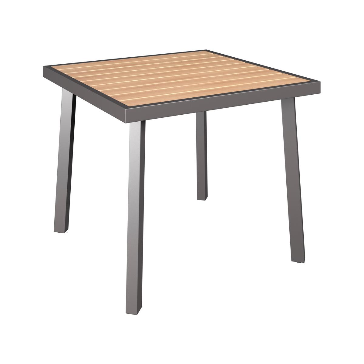 Gartentischgruppe Washington 1 Naturfarben/Grau, 5-teilig - Dunkelgrau/Naturfarben, Basics, Kunststoff/Textil (89/89/75cm)