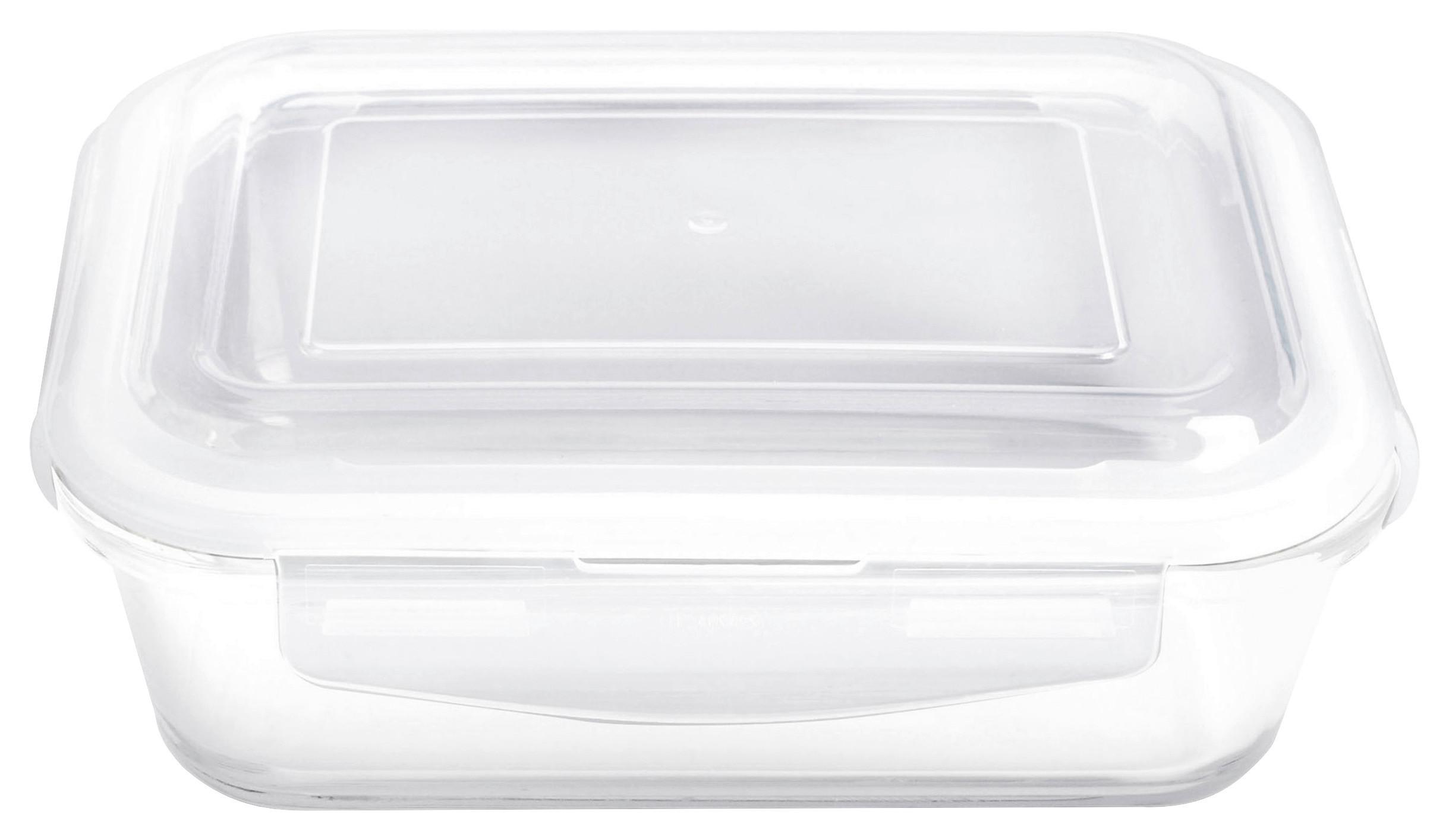 Frischhaltedose mit Deckel ca. 1,32l - Klar, Glas/Kunststoff (22,9/17,6/8,3cm) - Mömax