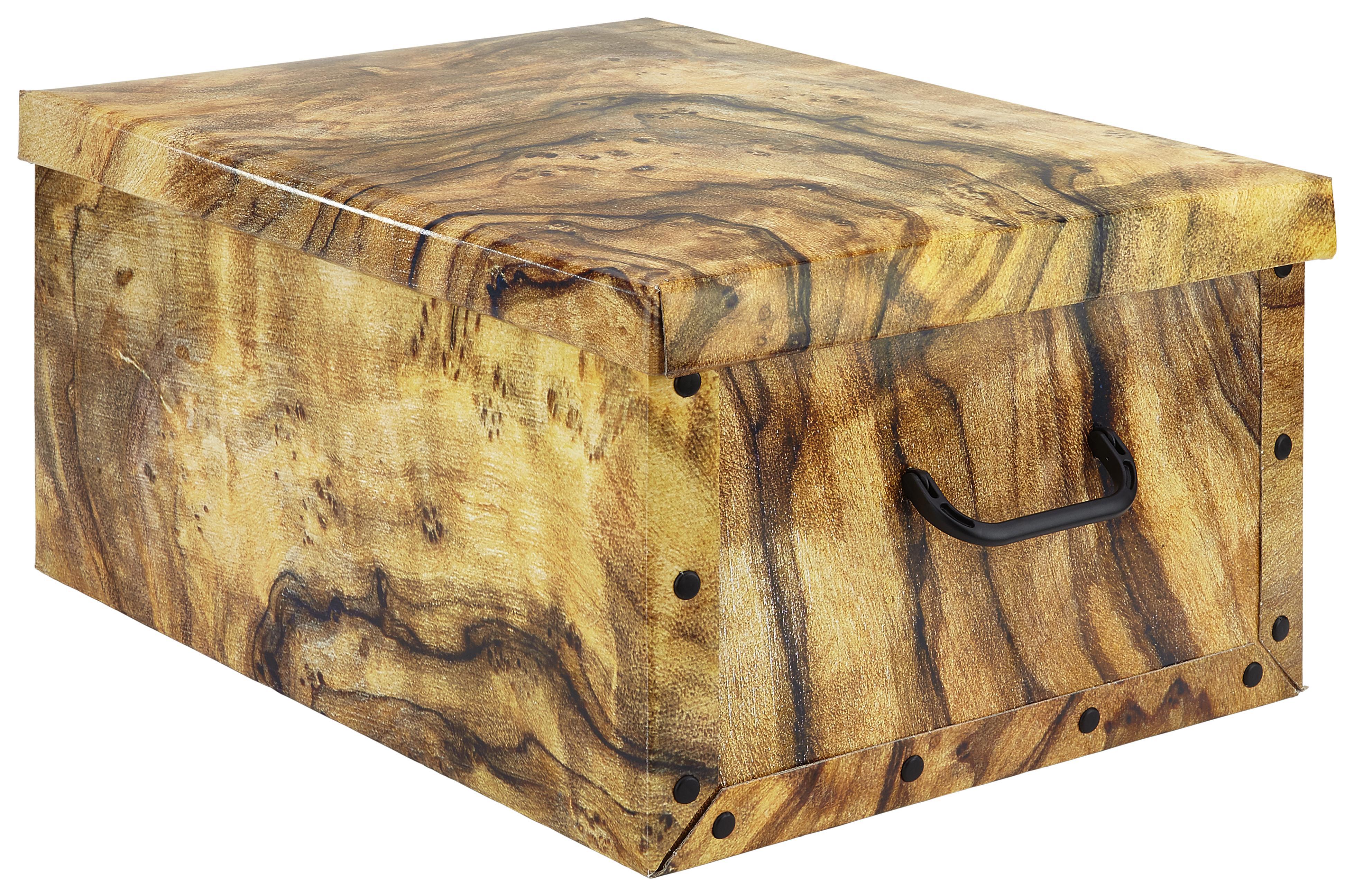 Box mit Deckel Foldy ca. 30l - Braun, Karton/Kunststoff (55/40/25cm)