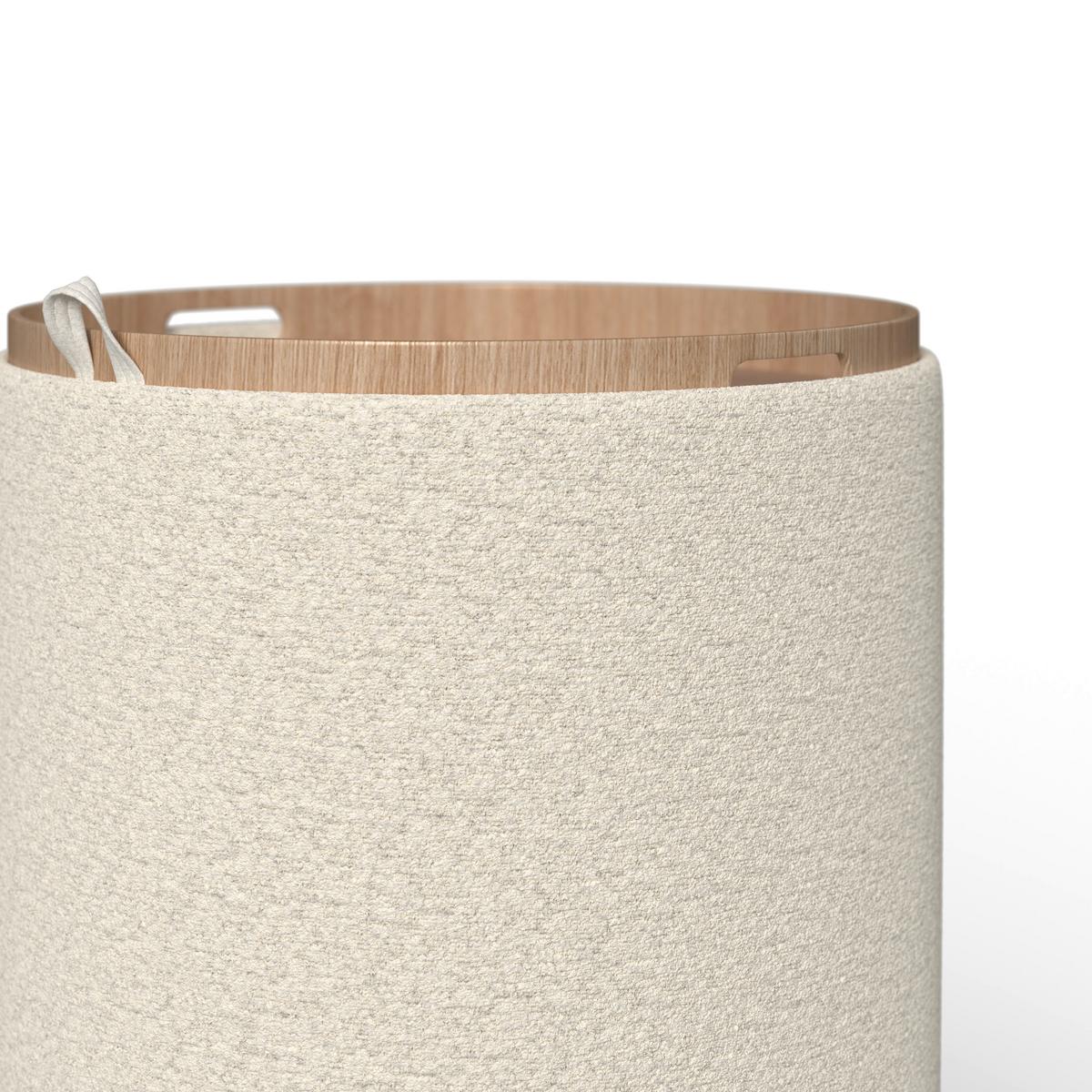 Hocker Set Melanie Bouclé Weiß - Weiß, MODERN, Holzwerkstoff/Textil (44cm) - Bessagi Home