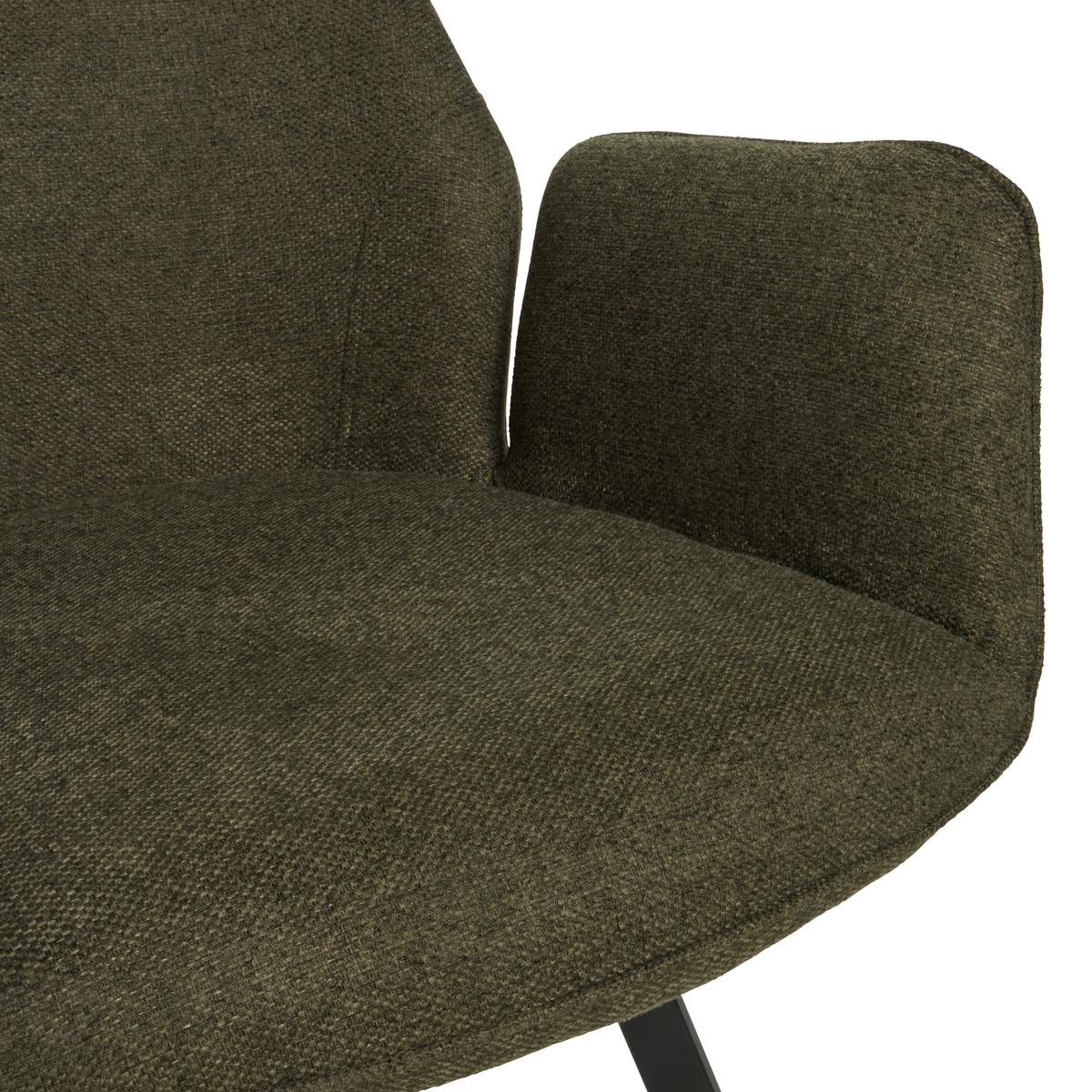 KRZESŁO Z PODŁOKIETNIKAMI DALIA - zielony/czarny, Lifestyle, metal/tkanina (59/88/62.5cm) - MID.YOU