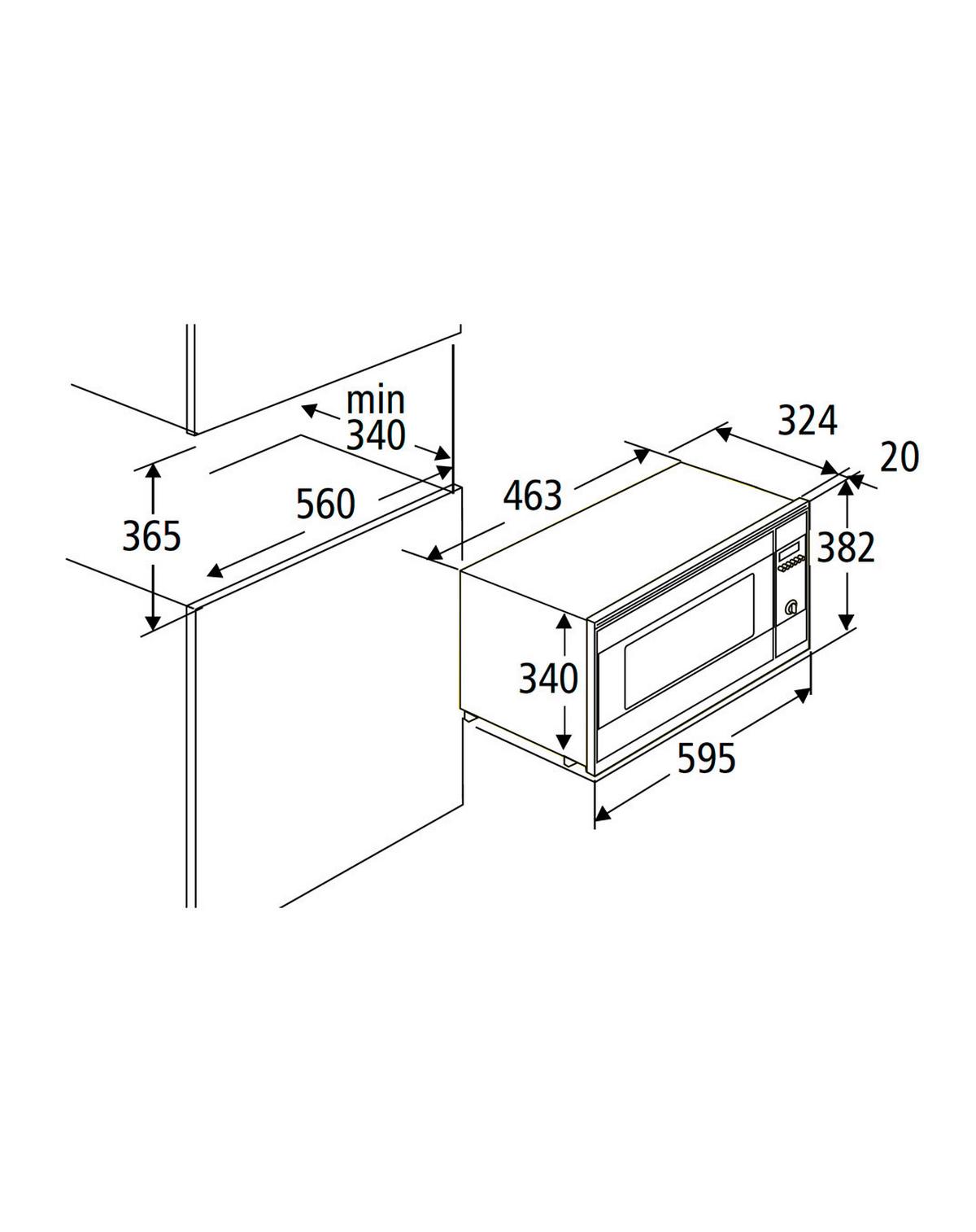 Einbaumikrowelle MW820-EBM - Edelstahlfarben, Trend, Glas/Metall (59,5/38,2/34,4cm) - PKM
