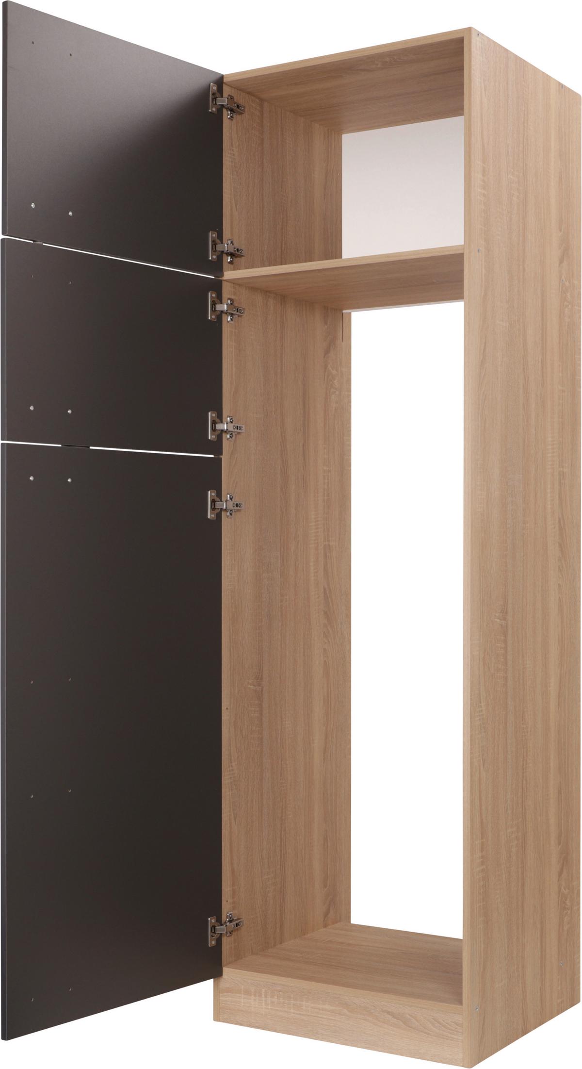 Omara Za Vgradno Napravo Merle, Barva Hrasta, Siva - srebrne barve/siva, Basics, kovina/leseni material (60/200/60cm) - Respekta