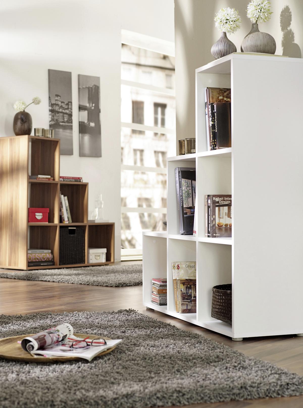 Regal in Weiss mit 6 Fächer - Weiss, Modern, Holzwerkstoff (112/114/35cm) - Mömax