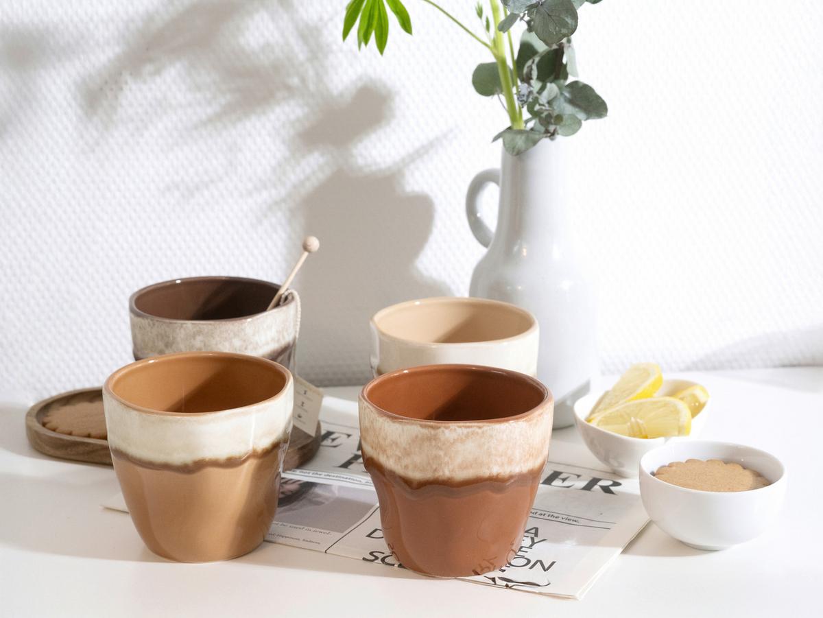 Set Skodelic Squeezy Mocha, 4-Delni - krem barve/umazano rjava, Basics, keramika (10/9cm) - Creatable