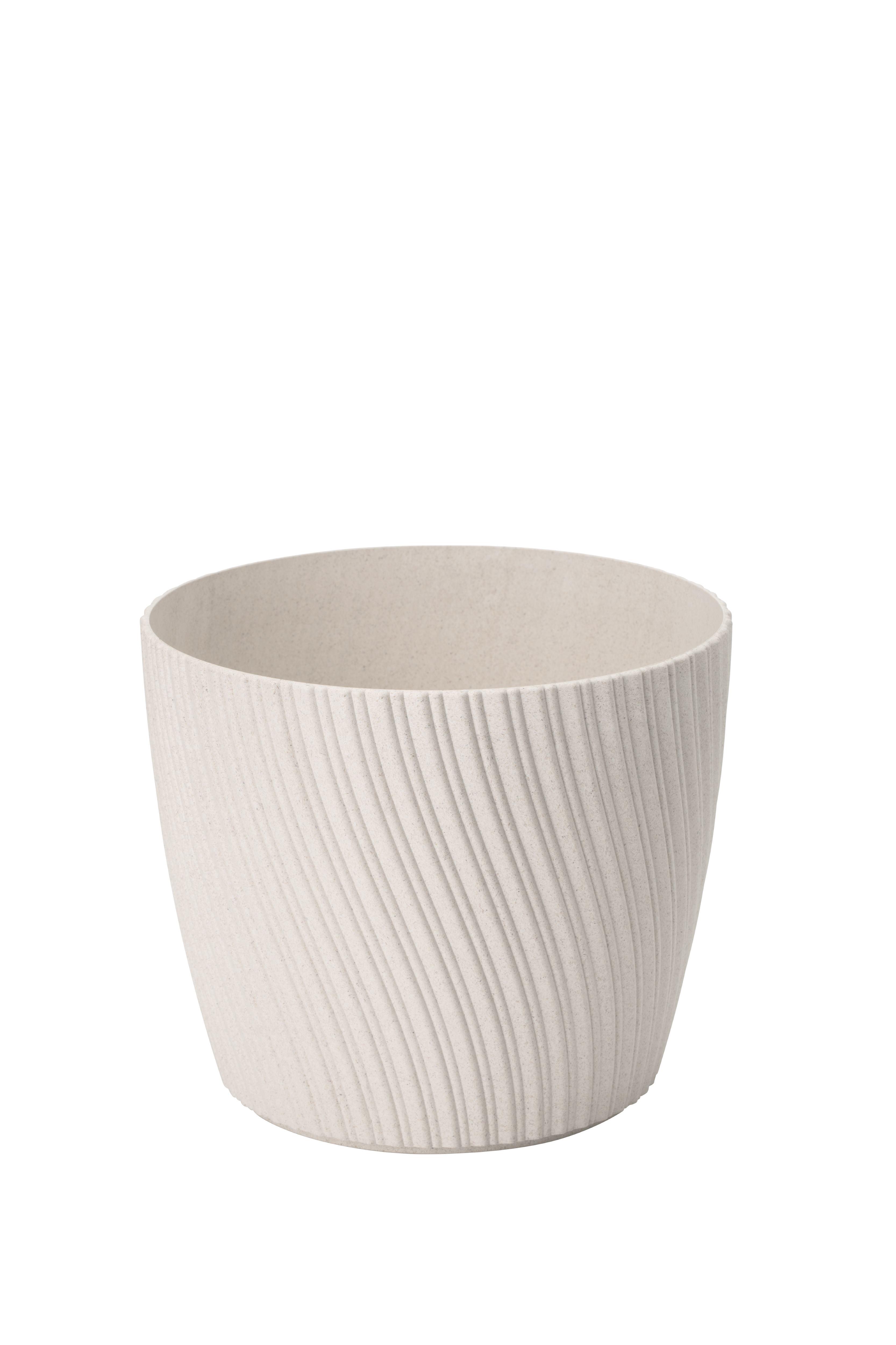 Übertopf Mira Eco Wood 17 Weiß Ø ca. 16,7cm - Weiß, KONVENTIONELL, Kunststoff (16,7/13,99cm) - Mömax