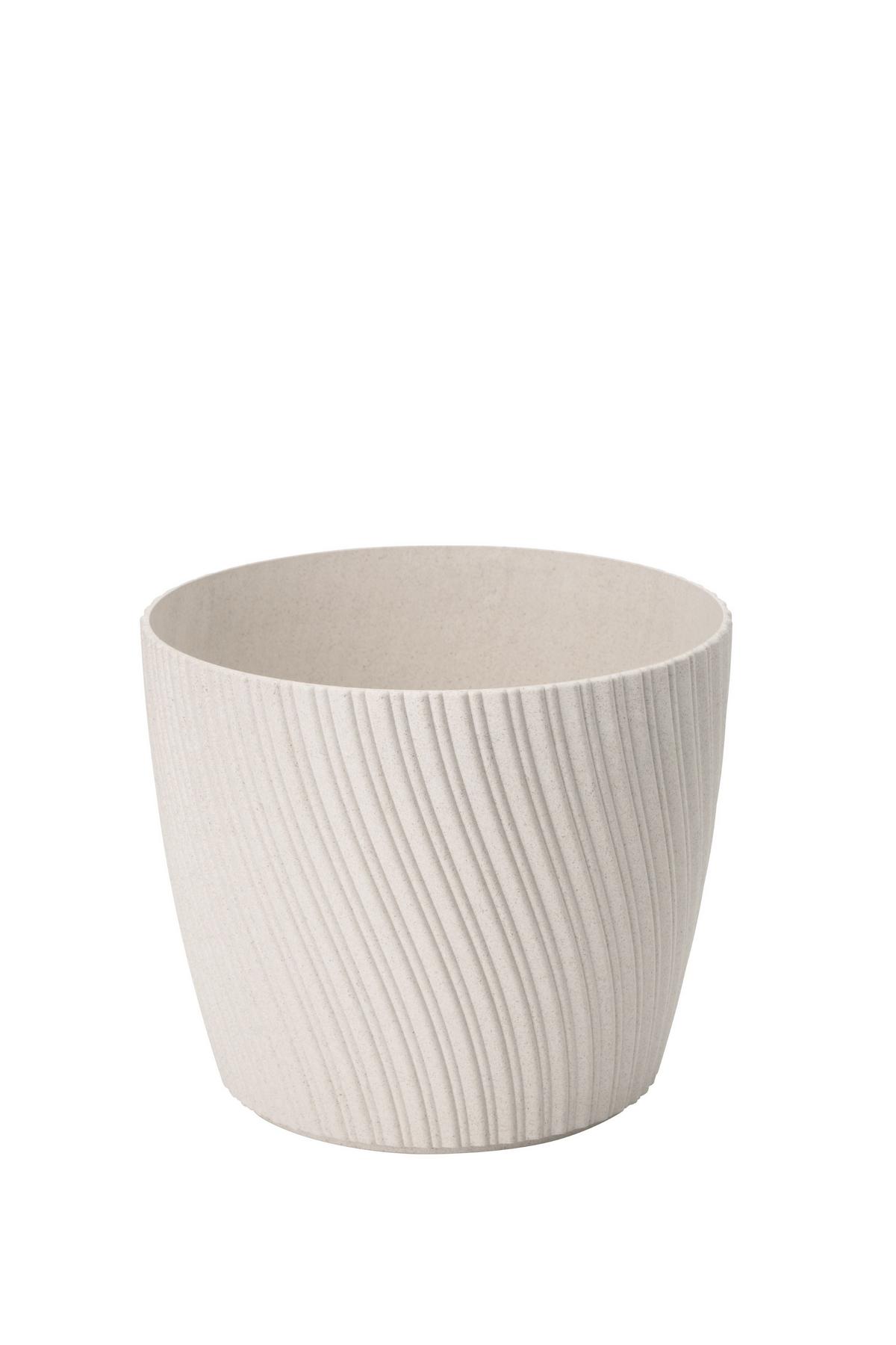 Übertopf Mira Eco Wood 17 Weiß Ø ca. 16,7cm - Weiß, KONVENTIONELL, Kunststoff (16,7/13,99cm) - Mömax