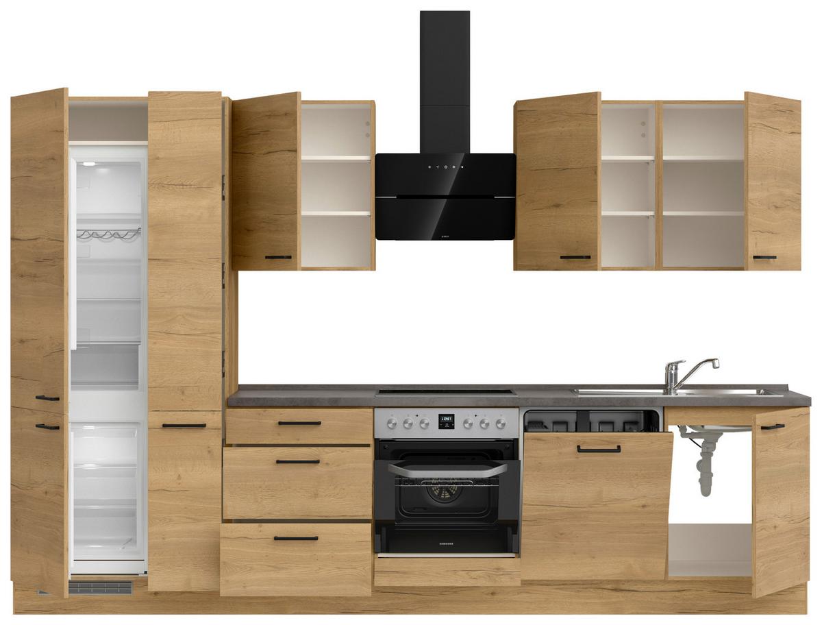 Küchenleerblock Structura High o. Geräte Eiche - Schieferfarben/Eichefarben, MODERN, Holzwerkstoff/Metall (330cm) - Nobilia