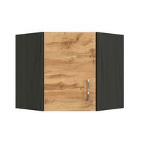 Held Eckoberschrank ca. 60 cm Eiche/Anthrazit - Chromfarben/Anthrazit, MODERN, Holzwerkstoff/Metall (60/57/60cm) - Held