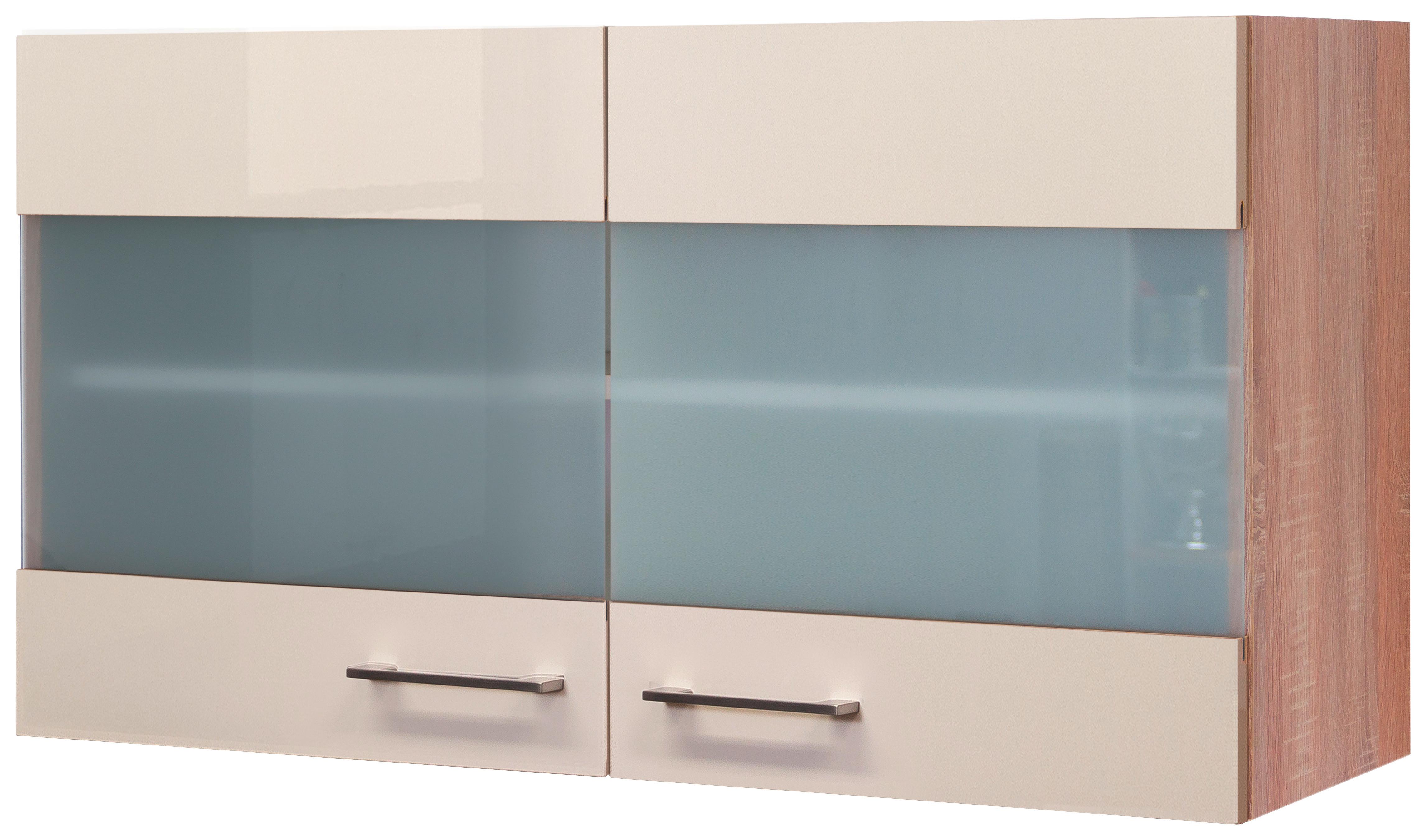 Küchenoberschrank in Kaschmir/ Sonoma Eiche 'Nepal' - Kaschmir/Edelstahlfarben, MODERN, Holzwerkstoff/Metall (100/54,8/32cm) - FlexWell