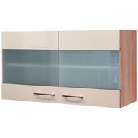 Küchenoberschrank "Nepal" , Kaschmir, Eiche - Kaschmir/Edelstahlfarben, MODERN, Holzwerkstoff/Metall (100/54,8/32cm) - FlexWell