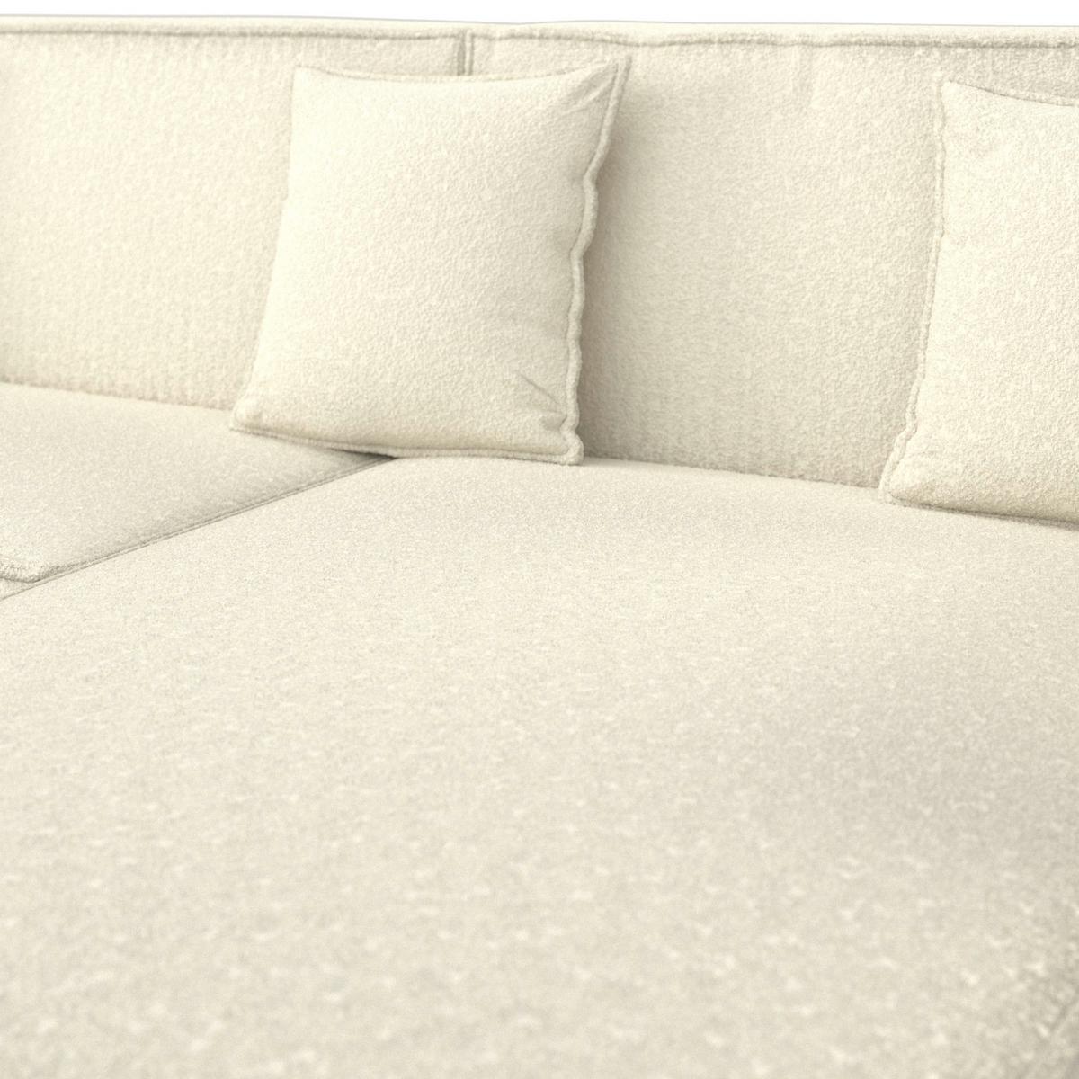 Wohnlandschaft Milo Bouclé Weiß - Schwarz/Naturfarben, MODERN, Holz/Holzwerkstoff (310/83/148cm) - Bessagi Home