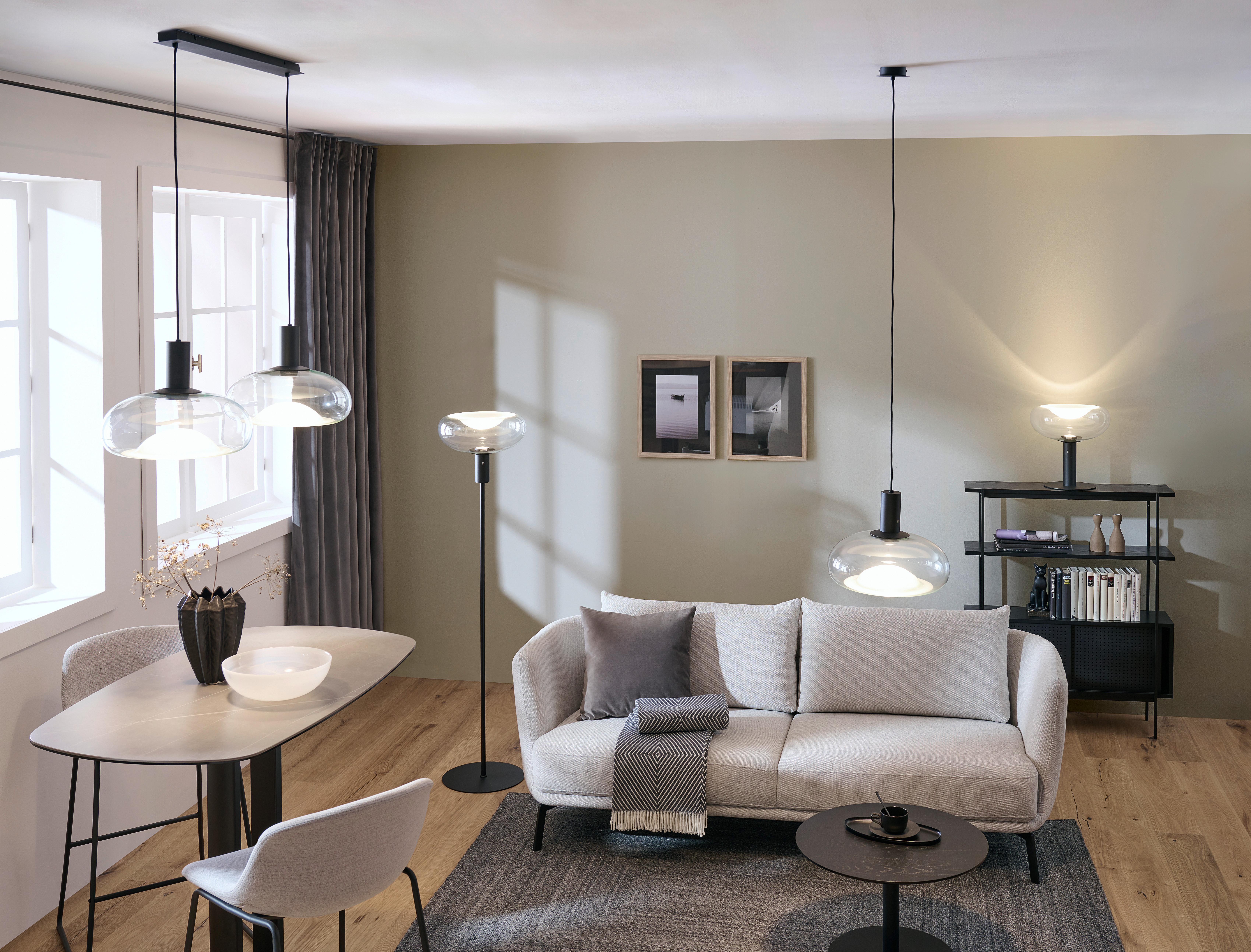 LAMPA WISZĄCA LUNE *DK* - czarny, Design, metal/szkło (98,5/37/183cm) - Dieter Knoll