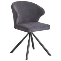 Stuhl Dunkelgrau/schwarz - Dunkelgrau/Anthrazit, Lifestyle, Textil/Metall (55/82/58cm) - Based