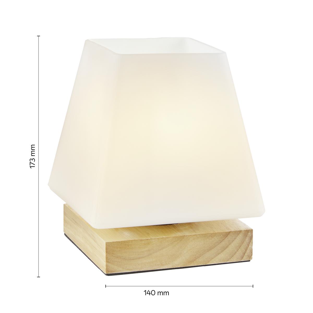 Tischleuchte Holly max. 60 Watt - Naturfarben, Modern, Glas/Holz (14/14/17,3cm) - Mömax