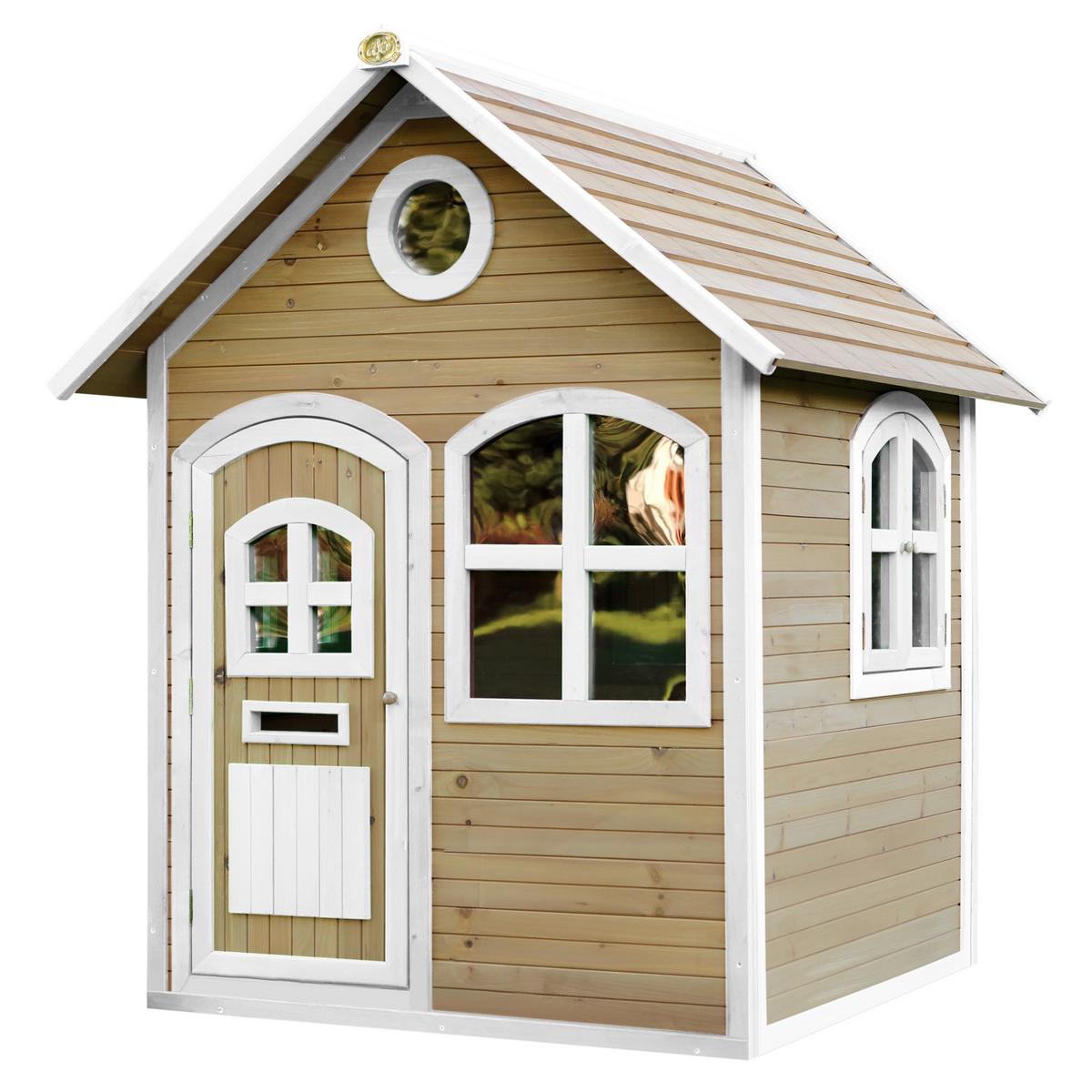 Spielhaus Julia aus Zedernholz - Braun/Weiß, Basics (137/175/151cm) - Ambia Garden