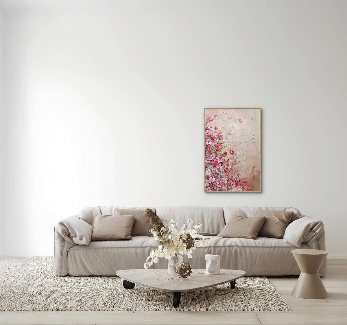 Tablou cu ramă Pink blush cca. 62x92 cm - multicolor/culoare natur, Modern, plastic/textil (62,4/92,4cm) - Mömax