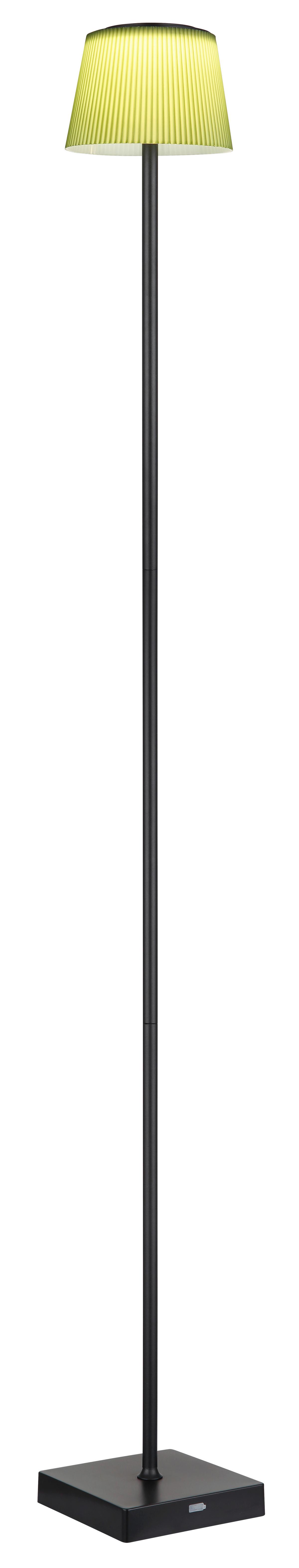 Akku-Stehleuchte Gregoir Schwarz/Dunkelgrün max. 4 Watt - Dunkelgrün/Schwarz, Design, Kunststoff/Metall (14/14/120cm) - Globo