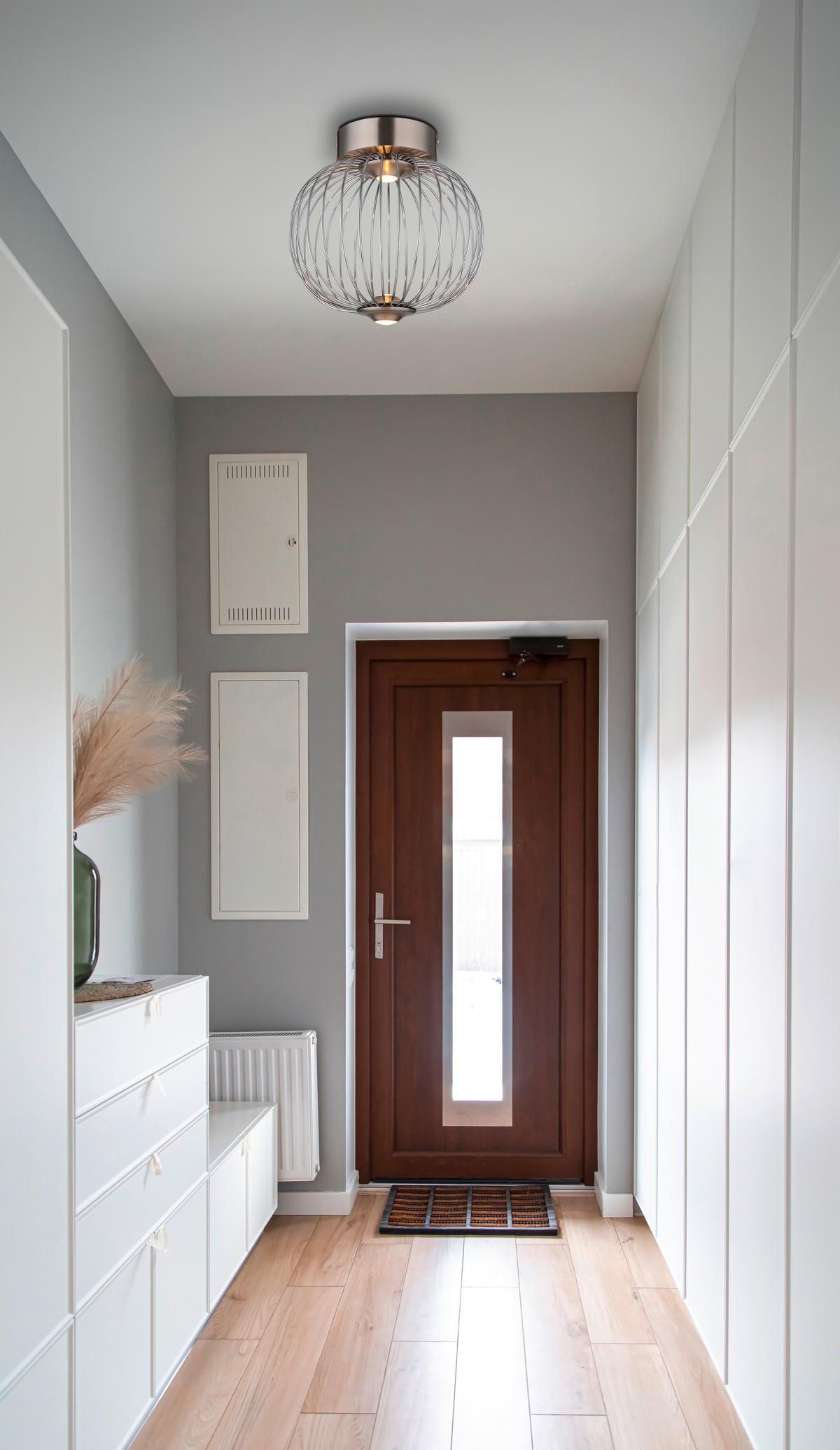 Led Stropna Svjetiljka Galway - boje nikla, Design, metal (30cm) - Globo