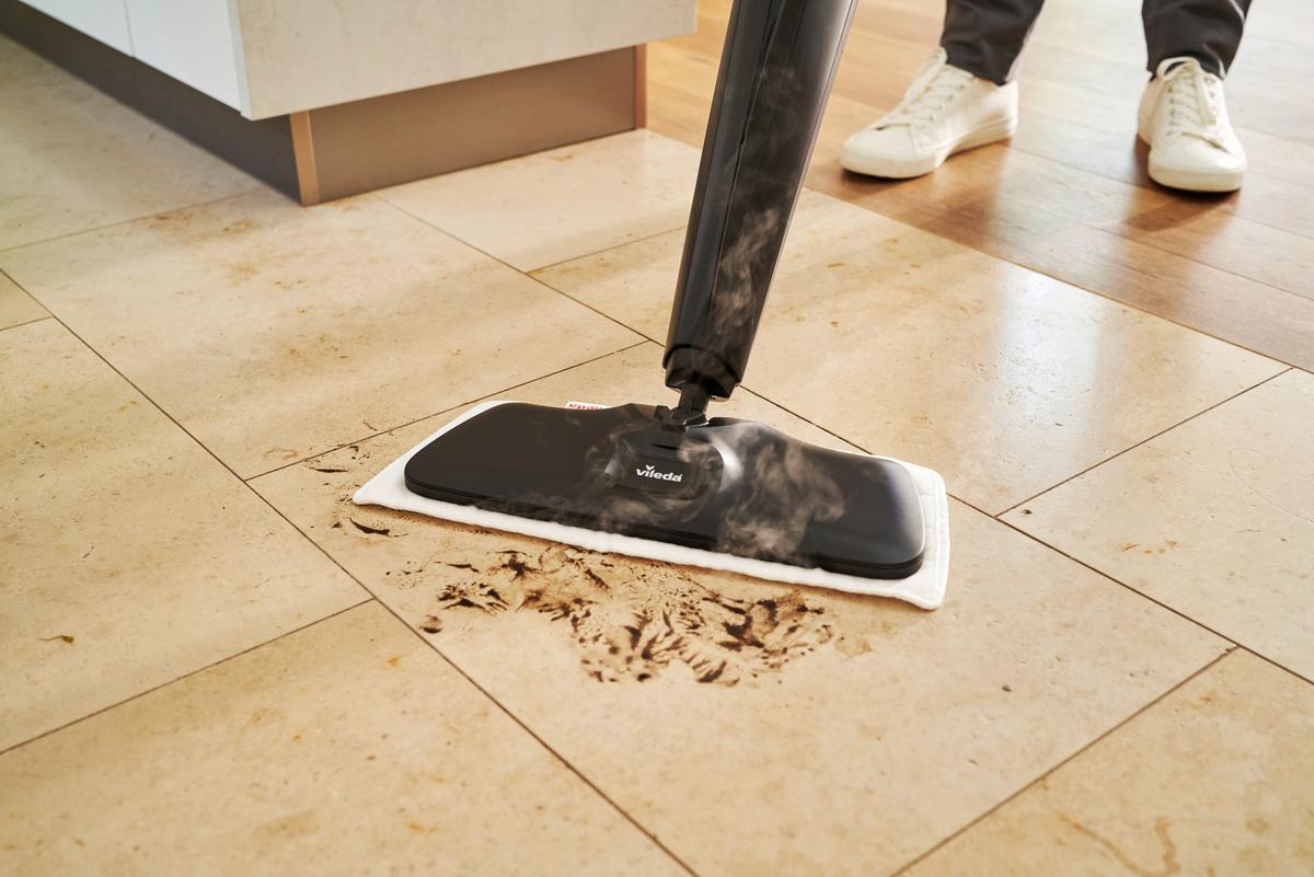 Bodenwischer Vileda-Steam Plus XXL Schwarz - Schwarz, Basics, Textil (25,6/14,7/68,7cm) - Vileda