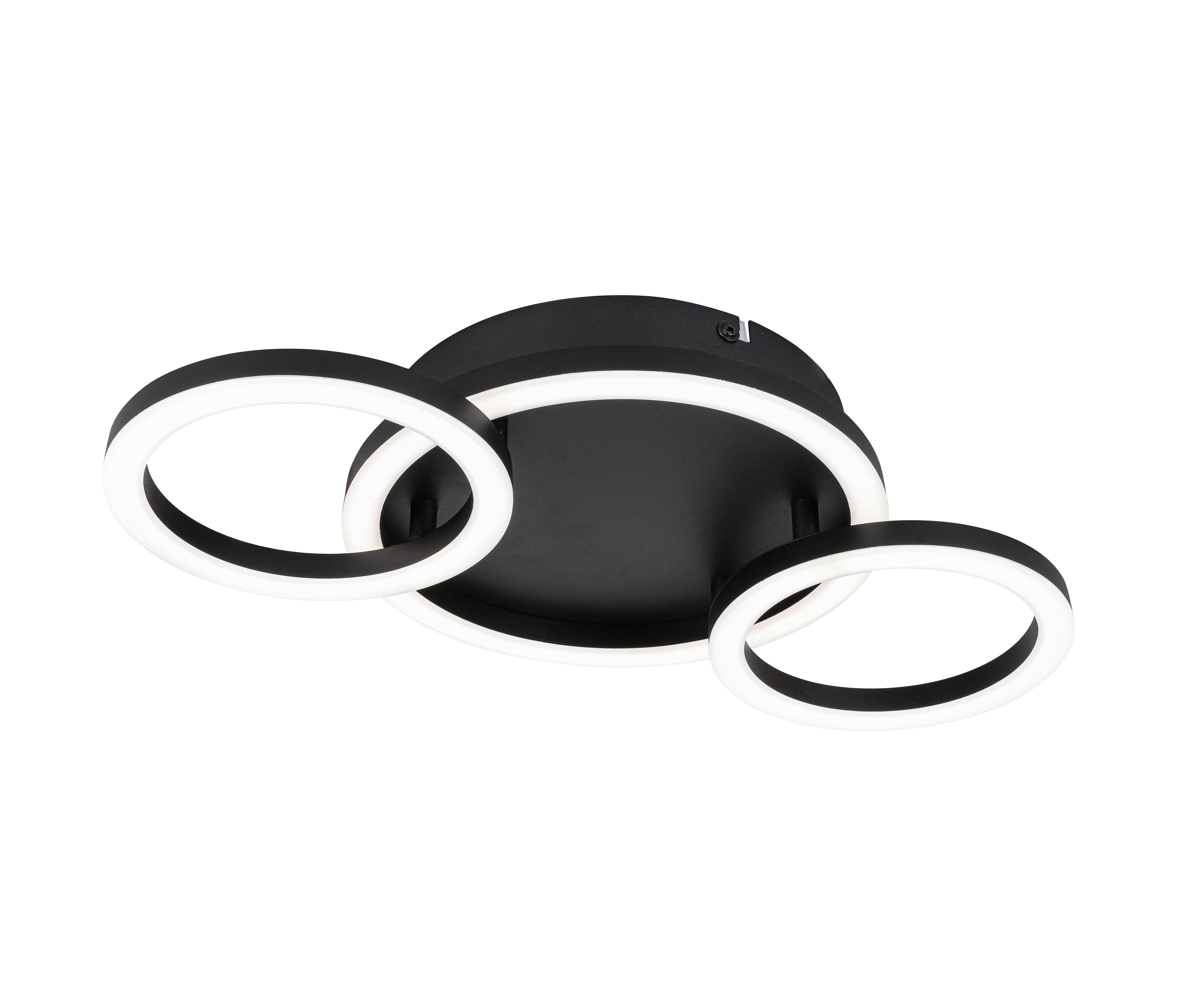 LED-Deckenleuchte Numim O Schwarz max. 24 Watt - Schwarz, MODERN, Kunststoff/Metall (43/23/5cm) - Mömax