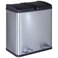 Treteimer Trash ca. 40l - Silberfarben/Schwarz, MODERN, Kunststoff/Metall (46,3/37,1/52,6cm) - Premium Living Treteimer Trash ca. 40l - Silberfarben/Schwarz, MODERN, Kunststoff/Metall (46,3/37,1/52,6cm) - Premium Living