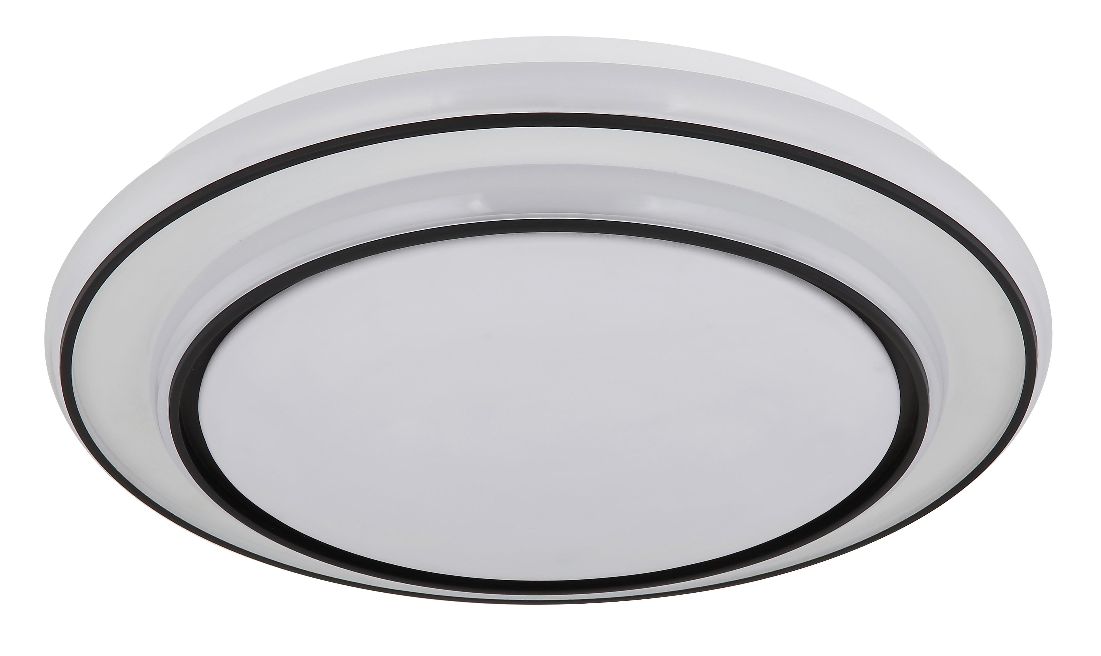 LED-DECKENLEUCHTE 48136-24 - Weiss/Schwarz, Konventionell, Kunststoff/Metall (39/7cm) - Globo