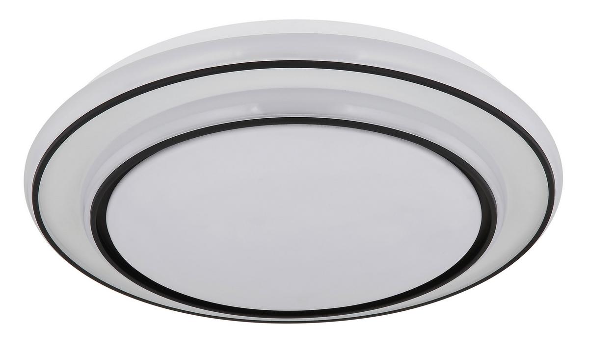 LED-DECKENLEUCHTE 48136-24 - Weiss/Schwarz, Konventionell, Kunststoff/Metall (39/7cm) - Globo
