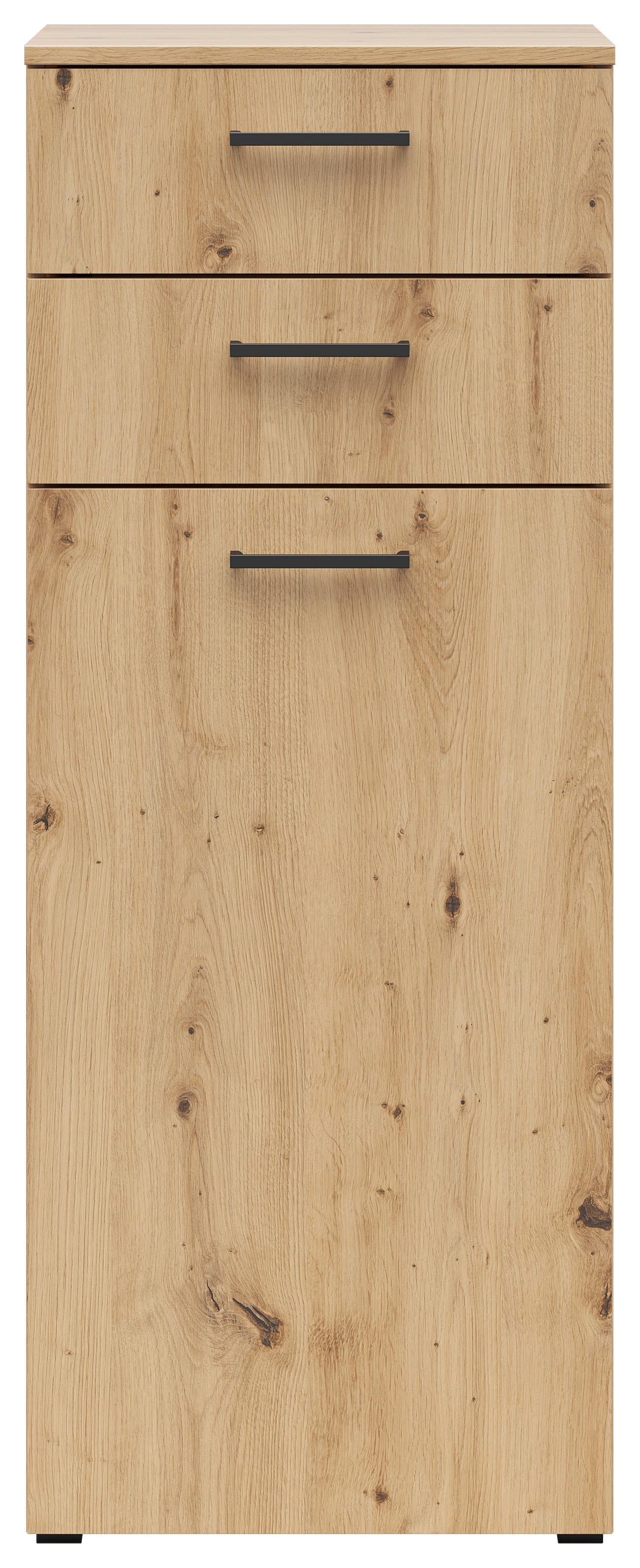 Kommode Multistauraum Eiche Artisan - Anthrazit/Schwarz, MODERN, Holzwerkstoff/Kunststoff (45/115/40cm) - Mömax
