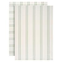 Geschirrtuch-set Weiss/salbeigrün, 2-Teilig - Weiss/Salbeigrün, Konventionell, Textil (50/70cm) - Mömax