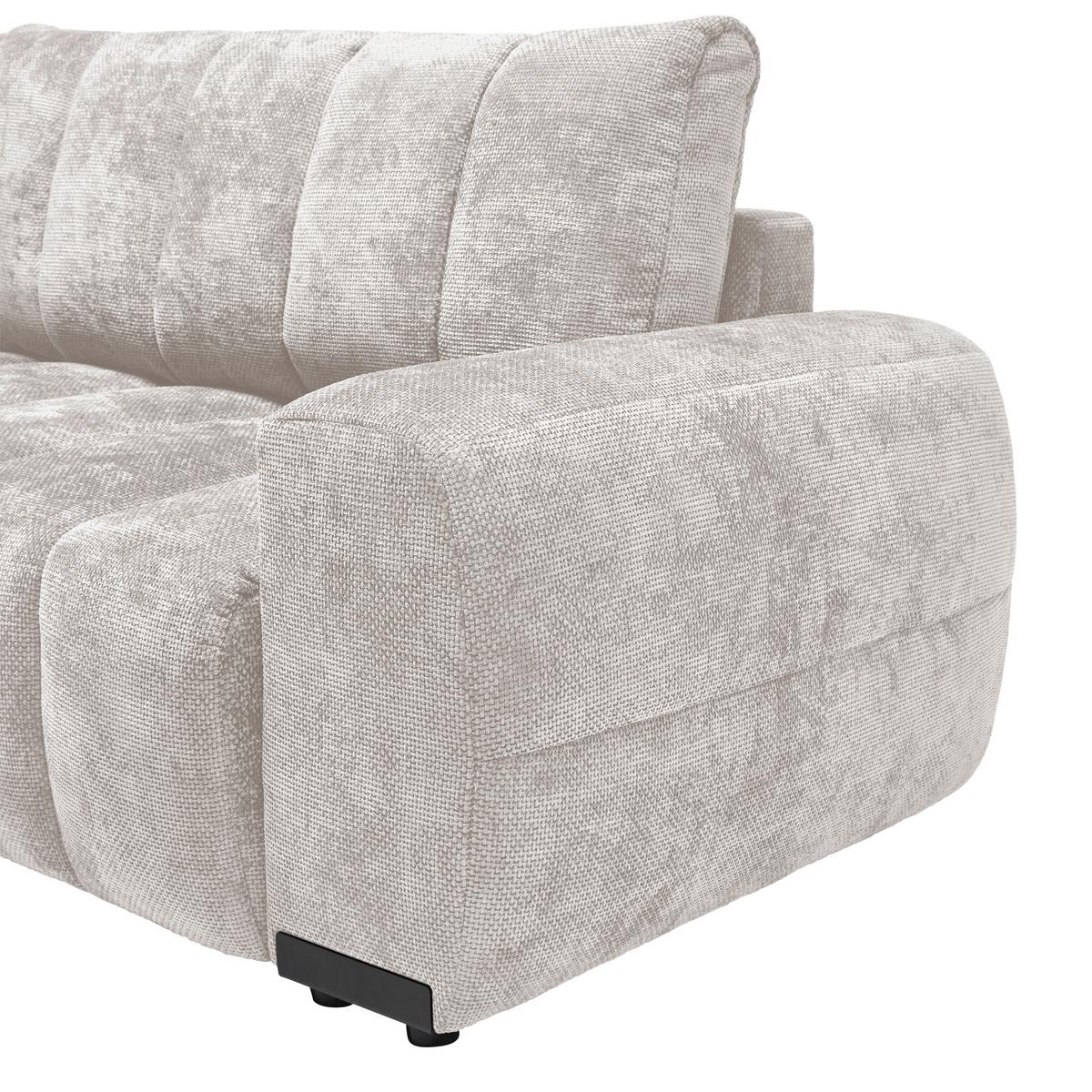 Wohnlandschaft Bolonia Creme - Schwarz Hochglanz/Creme, MODERN, Textil/Metall (166/93/273cm) - Mömax