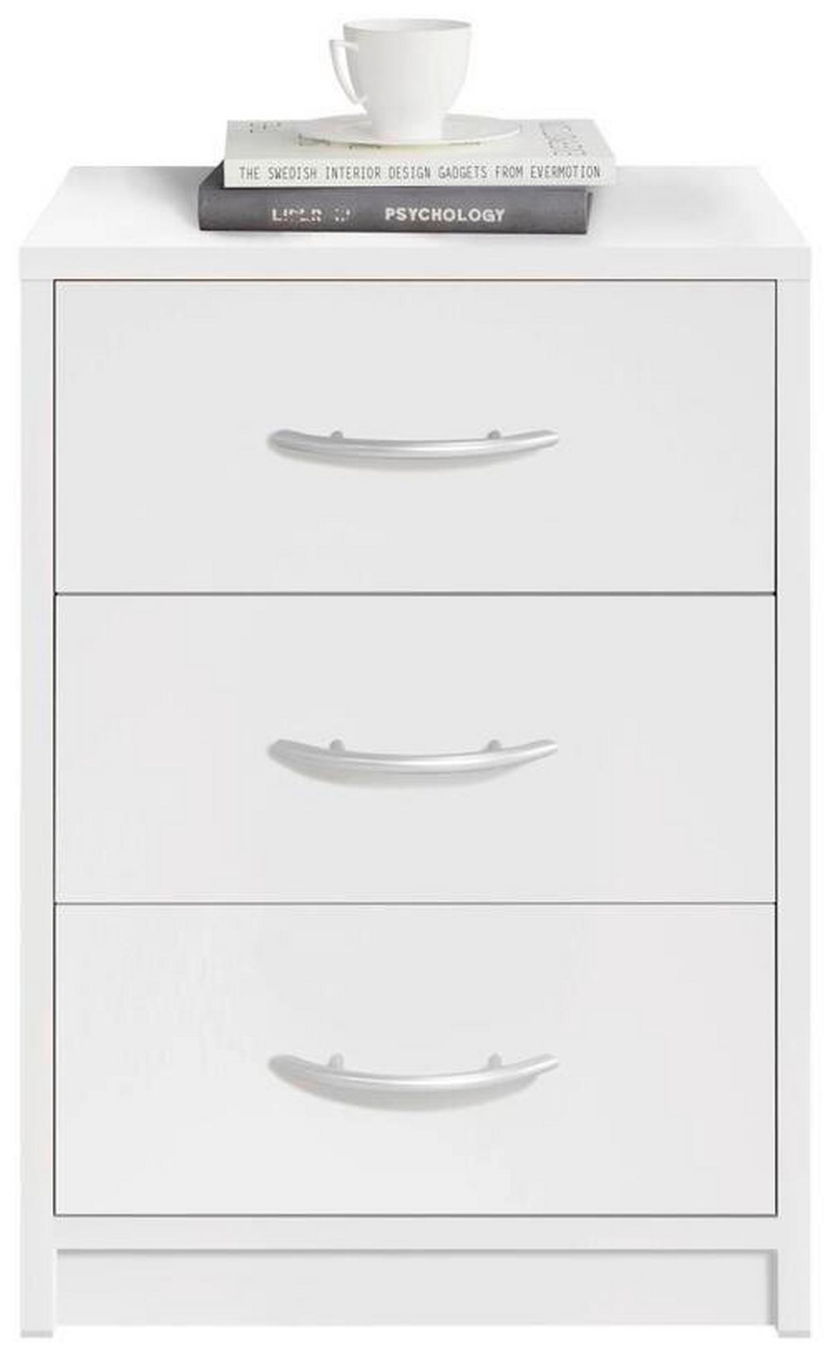 Noćni Ormarić Pepe - bijela/siva, drvni materijal/plastika (38,5/54/28cm) - Based