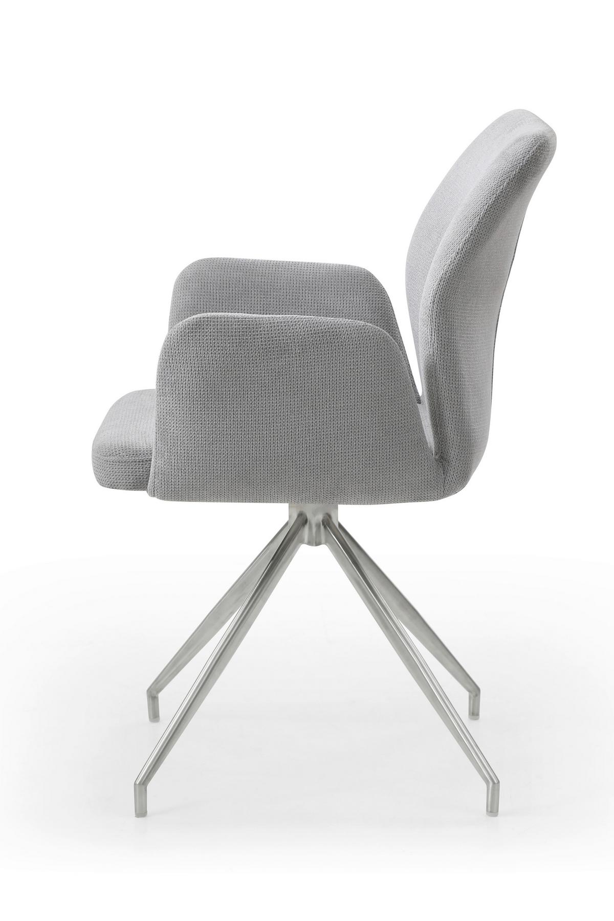 Naslanjač Sofija, Svetlo Siva, Vrtljiv - srebrne barve/temno siva, Moderno, kovina/tekstil (60/89/62cm) - Livetastic