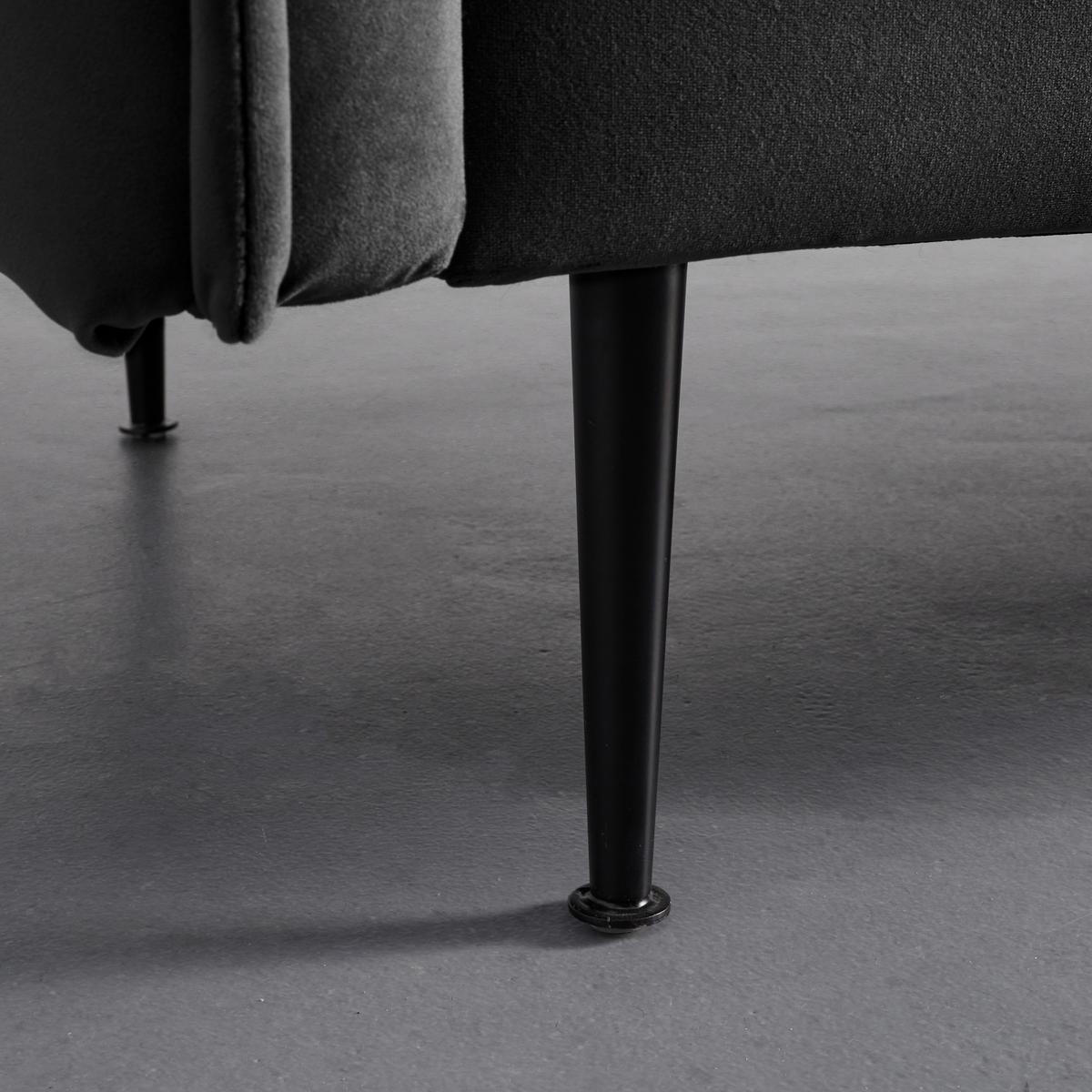 Kanapé Yara - fekete/sötétszürke, Modern, textil/fa (194/77/92cm) - Bessagi Home