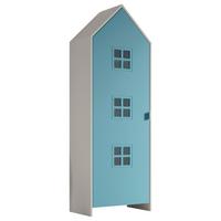 Kinderkleiderschrank Casami ca. 58x171x37 cm Weiß/Blau - Blau/Weiß, MODERN, Holzwerkstoff/Metall (57,6/171,3/37cm) - Vipack