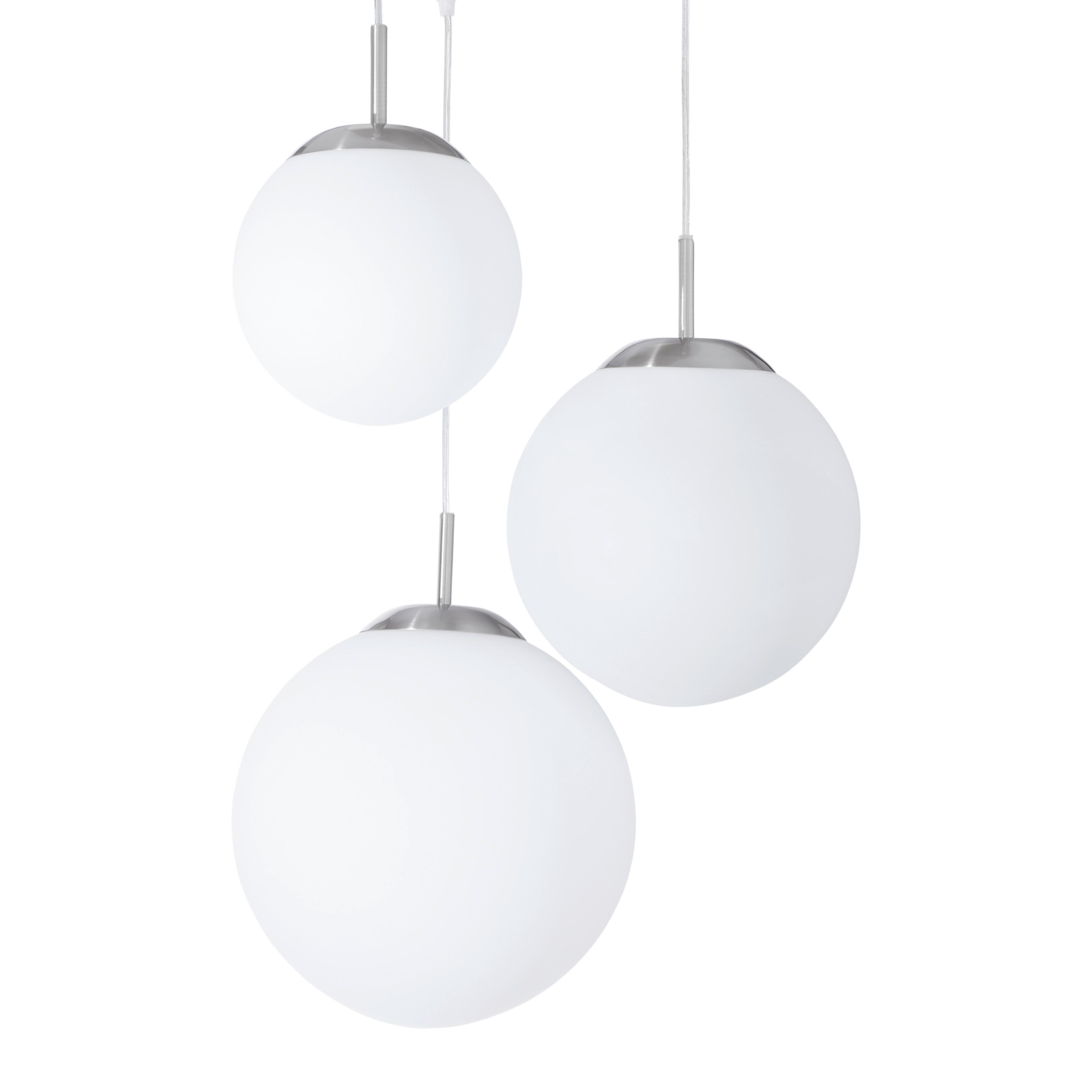 Hängeleuchte Joel max. 60 Watt - Opal, KONVENTIONELL, Glas/Metall (52/80cm)