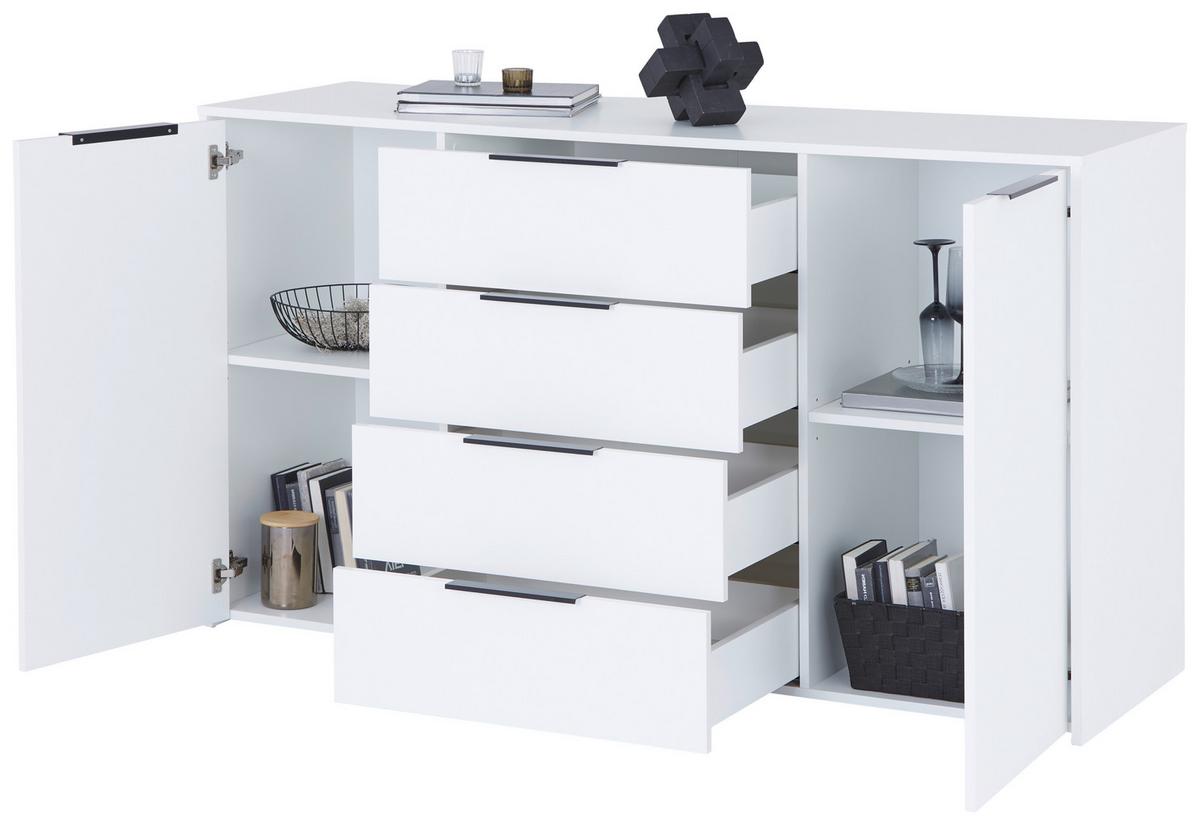 Comodă ALAN 5 - alb, Modern, material pe bază de lemn (161/93,4/50cm) - Modern Living
