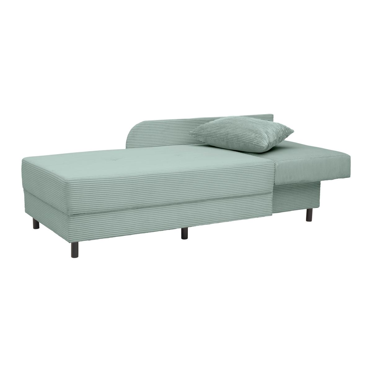 Liege Nova Salbeigrün - Salbeigrün/Schwarz, MODERN, Holz/Textil (145/62/85cm) - Mömax