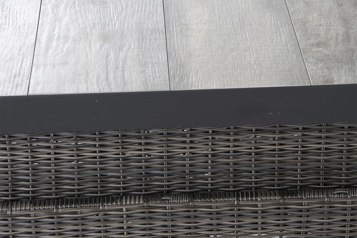 Loungegarnitur Corido Grau - Grau, Basics, Keramik/Kunststoff (72/206/103cm) - Siena Garden