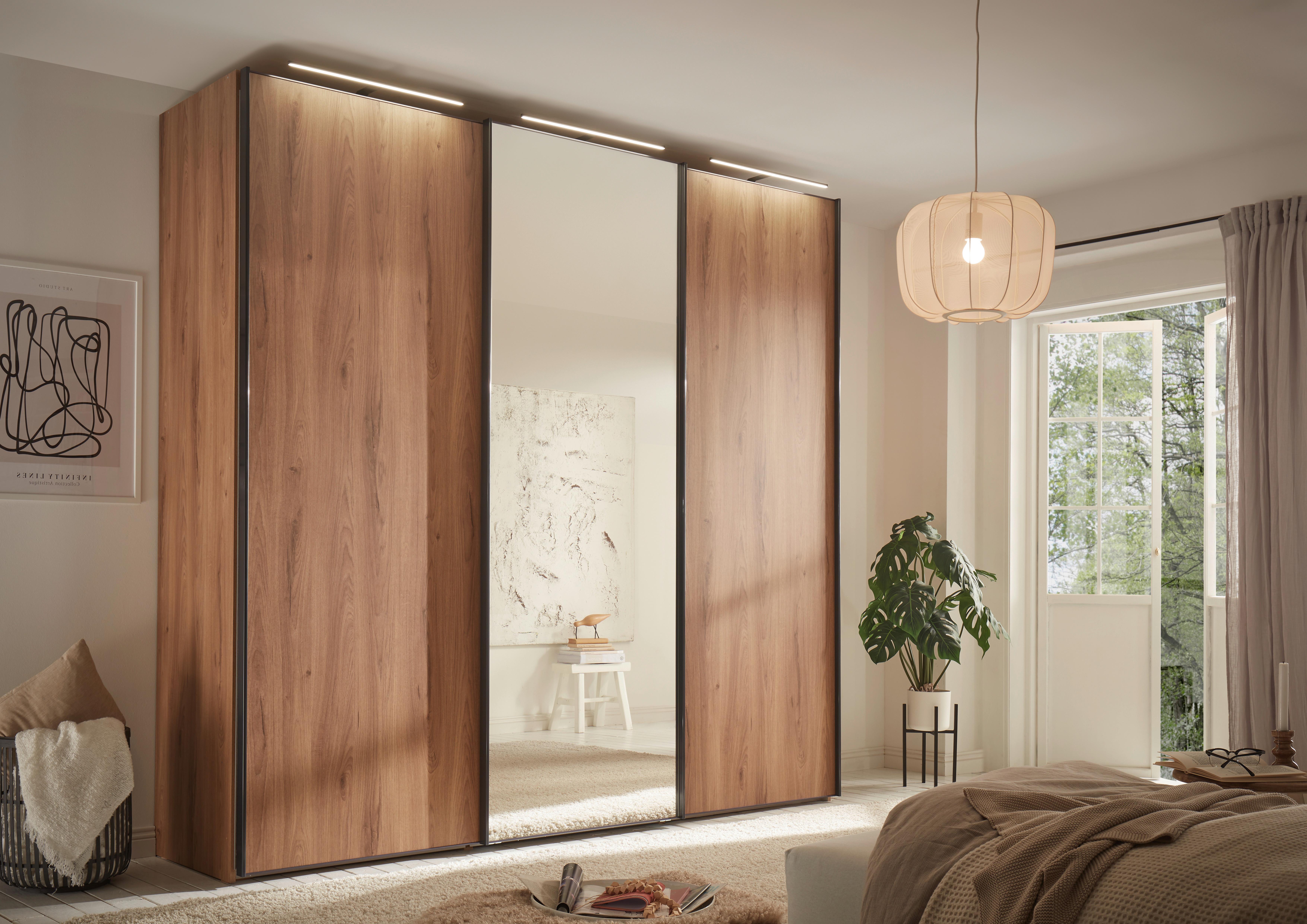 Kommode Sonate Rom in Hellgrau - Sandfarben/Alufarben, MODERN, Glas/Holzwerkstoff (80/77/40cm) - Premium Living