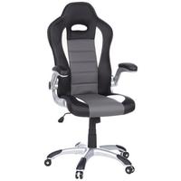 Gaming Stol Game Sport, Črna, Bela, Siva - siva/črna, Moderno, umetna masa/tekstil (64/118/57cm) - MID.YOU