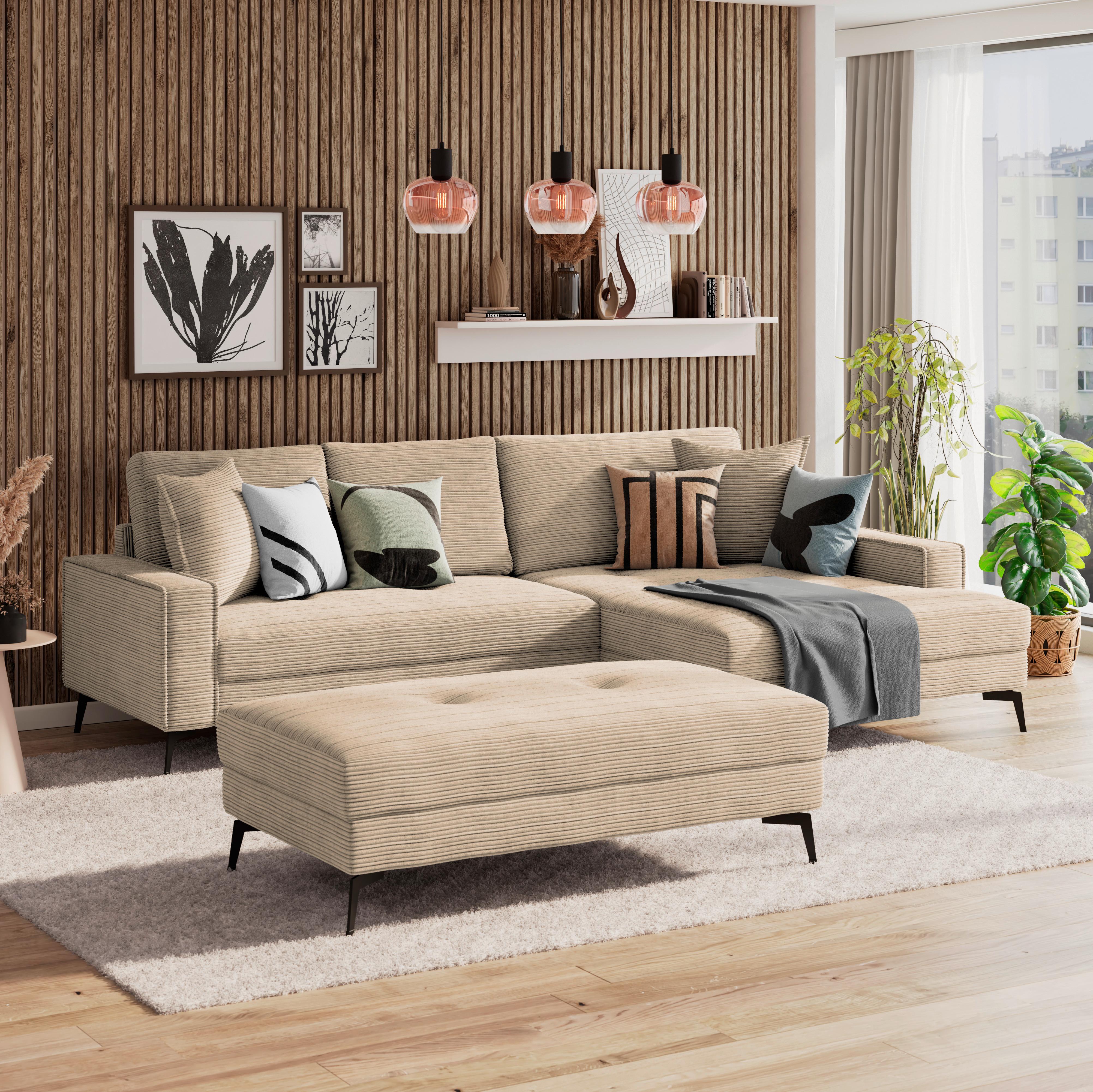 Tabure Zero - bež/svijetlo siva, Trend, tekstil (140/80cm) - Modern Living