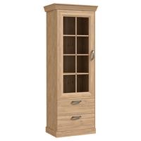 Vitrină CANNES - culoare lemn stejar, Romantik / Landhaus, plastic/sticlă (74/205/47cm) - Premium Living