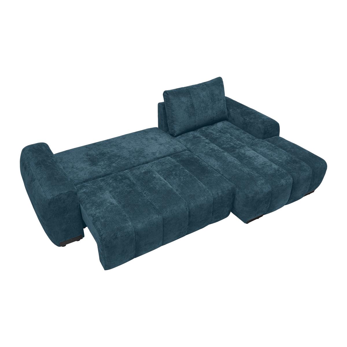 Wohnlandschaft Bolonia Petrol - Schwarz Hochglanz/Petrol, MODERN, Textil/Metall (273/93/166cm) - Mömax