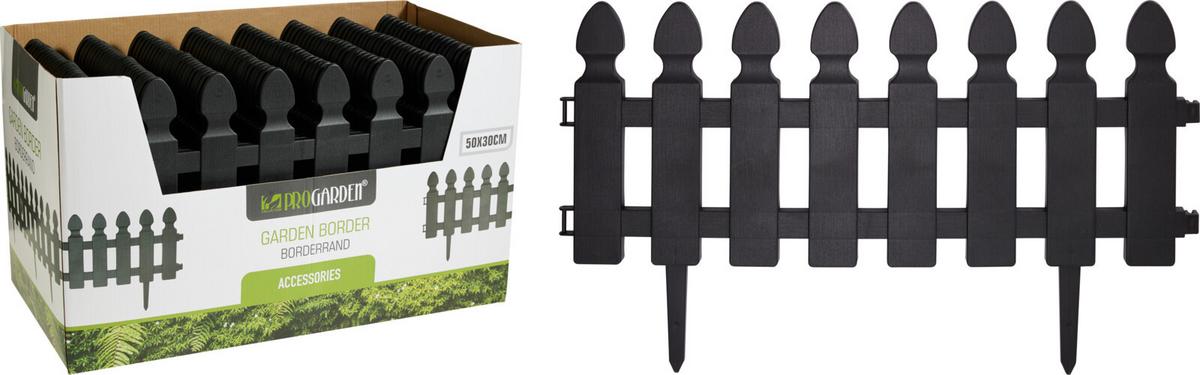 Díszkerítés Progarden - fekete, műanyag (50/30cm)