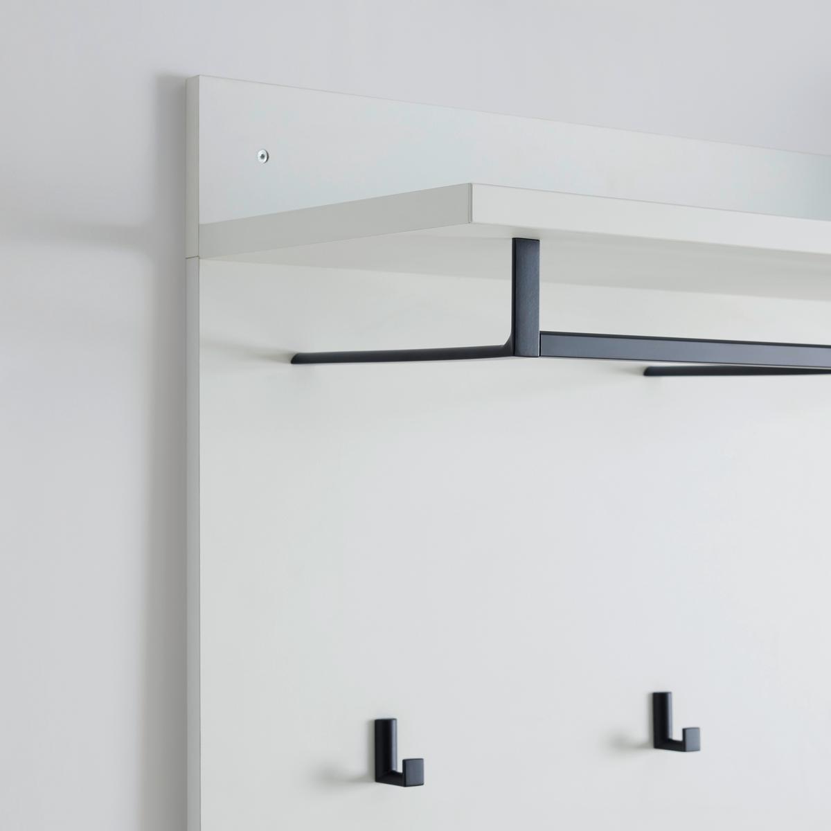 Garderobenpaneel Dallas Weiss - Weiss, Modern, Glas/Holzwerkstoff (120/149/30cm) - Mömax