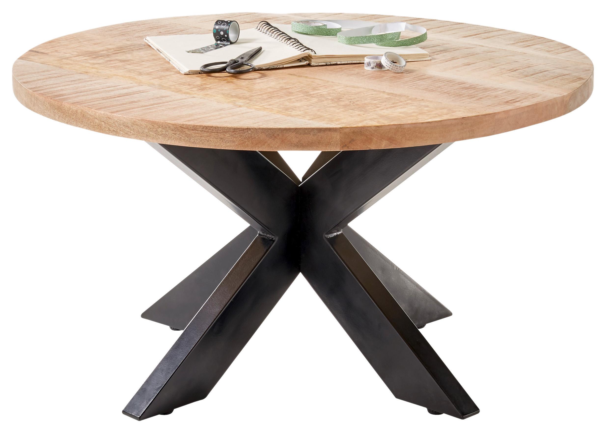 STOLIK KAWOWY ACE - kolor naturalny/czarny, Natur, metal/drewno (80/80/47cm) - Livetastic